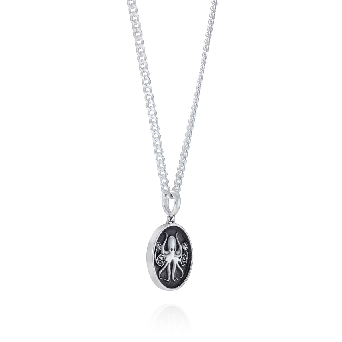 Squid and Roses Pendant, 18 mm - 45 degree view