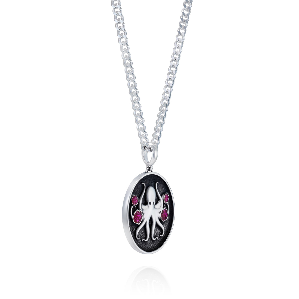 Squid and Roses Pendant, 25 mm - 45 degree view
